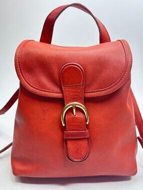 Vintage COACH Soho Backpack Daypack Orange Leather 4152 Made in USA